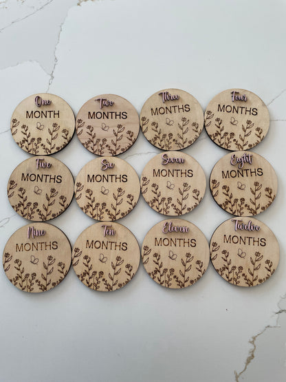 Monthly Milestones - Floral Disc