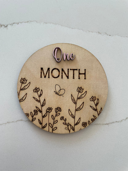 Monthly Milestones - Floral Disc