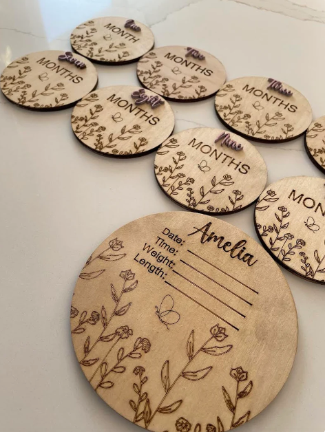 Monthly Milestones - Floral Disc