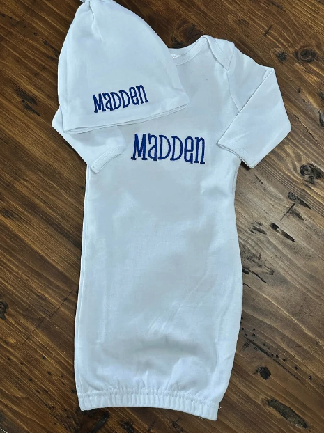 Monogrammed Baby Gown